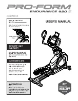 ProForm Endurance 920 E User Manual предпросмотр