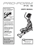 ProForm FX 5 User Manual preview