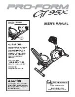 Preview for 1 page of ProForm GT 95X User Manual