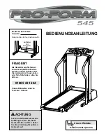 Preview for 1 page of ProForm heart rate monitor 545S (German) Bedienungsanleitung