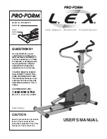 ProForm L.E.X PFEL25070 User Manual preview