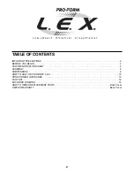 Preview for 2 page of ProForm L.E.X PFEL25070 User Manual