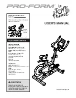 ProForm Le Tour De France PFEVEX71316 User Manual preview