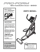 ProForm PFEL05807 User Manual preview