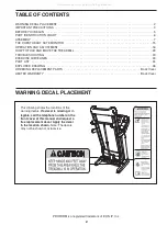 Предварительный просмотр 2 страницы ProForm PRO 2500 PFTL14011.0 User Manual