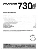 Preview for 2 page of ProForm SEARS 730si User Manual