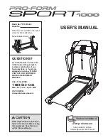 Предварительный просмотр 1 страницы ProForm SPORT 1000 User Manual