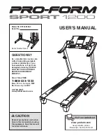 ProForm Sport 1200 User Manual preview