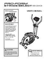 Preview for 1 page of ProForm STRIDE SELECT 830 User Manual