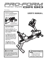 ProForm Trainer Cycle GR 90 User Manual preview