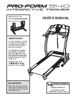 Preview for 1 page of ProForm TREADMILL PFTL511040 User Manual