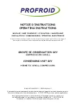 Profroid GCV B2H ZF15 Operating Instructions Manual preview