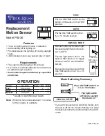 Progress Replacement Motion Sensor P6036 Owner'S Manual предпросмотр