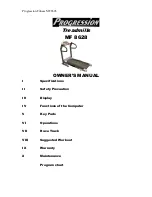 Progression Fitness MF 8628 Owner'S Manual preview