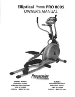 Предварительный просмотр 1 страницы Progression Fitness PRO 8005 Owner'S Manual