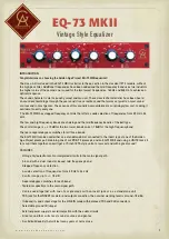 Preview for 1 page of Project EQ-73 MKII Quick Start Manual