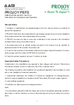 Preview for 1 page of Projoy Electric PEFS Instructions For Installation And Operation Manual