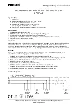 PROLED HIGH BAY FLOODLIGHT 70 Installation Manual preview