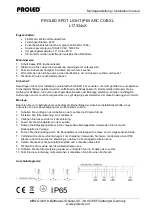 PROLED IP65 ARC COB XL Installation Manual preview