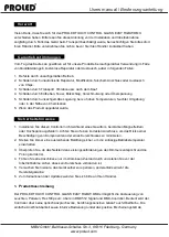 Preview for 2 page of PROLED L500015 Series User Manual