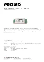 Preview for 1 page of PROLED L514070 User Manual