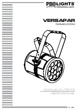 ProLights VERSAPAR PARLED ZOOM User Manual предпросмотр