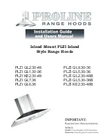 Предварительный просмотр 1 страницы ProLine Range Hoods PLZI GL1.30 Installation Manual And User'S Manual