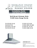 ProLine Range Hoods PLZW KB.30-48 Installation Manual And User'S Manual предпросмотр