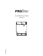 Предварительный просмотр 1 страницы Proline IDW12PU Use And Maintenance Manual