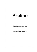 Предварительный просмотр 1 страницы Proline PFZ115WA Instructions For Use Manual