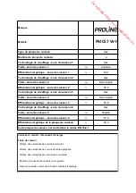 Preview for 61 page of Proline PMC57W-F Usage And Installation Manual