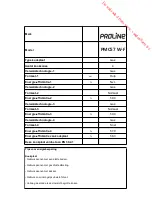 Preview for 100 page of Proline PMC57W-F Usage And Installation Manual