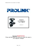 Preview for 1 page of PROLiNK PCC1320 User Manual