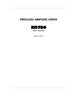 Prolude Amplification KO750 User Manual preview