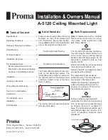 Предварительный просмотр 1 страницы Proma A-5120 Installation & Owner'S Manual