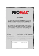 Preview for 62 page of Promac 930ELB Operating Instructions Manual