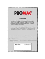 Preview for 28 page of Promac 941A Operating Instructions Manual