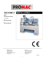 Promac GH-1440K-T Operating Instructions Manual preview