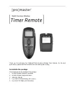 Предварительный просмотр 1 страницы Promaster Timer Remote 4964 Manual