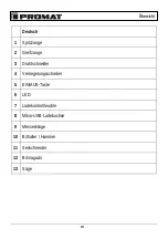 Preview for 4 page of PROMAT 4000818427 Original Instruction Manual