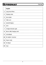 Preview for 9 page of PROMAT 4000818427 Original Instruction Manual