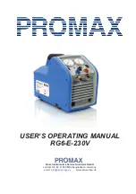 Preview for 1 page of Promax RG6-E-230V User'S Operating Manual