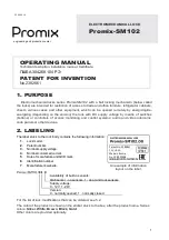 PROMIX Promix-SM102 Series Operating Manual preview