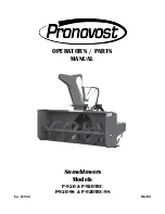 Preview for 1 page of pronovost P-920 Operator'S & Parts Manual