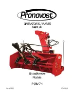 Preview for 1 page of pronovost P-INV-74 Operator'S & Parts Manual