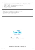 Preview for 3 page of Prorack PR3600 Quick Start Manual