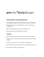 Preview for 4 page of Prorelax BodyShaper Operation Manual