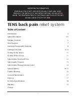 Preview for 2 page of Prorelax TENS Back Pain Operating Instructions Manual