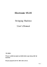 Pro's Pro Electronic SX-01 User Manual preview