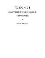 Pro's Pro TX 500N Instructions & User'S Manual preview